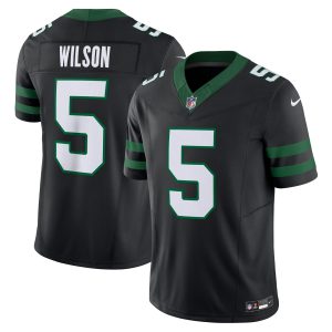 Garrett Wilson New York Jets Black Jersey - All Stitched