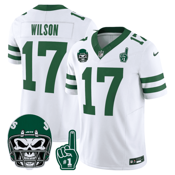 Men's New York Jets 1980s Throwback Limited Jersey - Number 1 Patch - All Stitched - Image 2