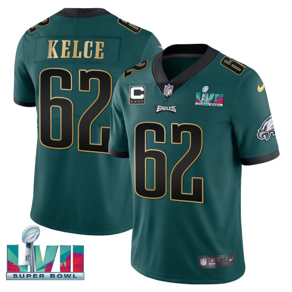 Youth's Eagles Super Bowl Patch Vapor Jersey - All Stitched - Image 7