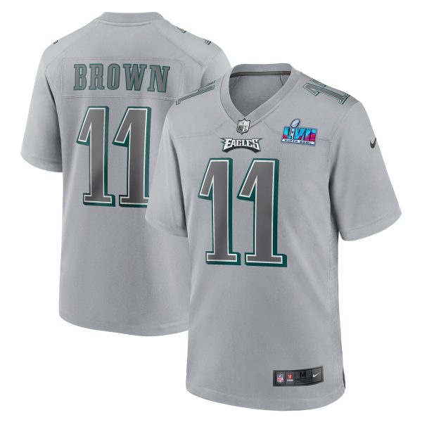 Eagles Super Bowl LVII Patch Atmosphere Game Jersey - Gray - All Stitched - Image 3