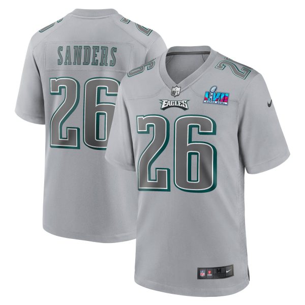 Eagles Super Bowl LVII Patch Atmosphere Game Jersey - Gray - All Stitched - Image 7