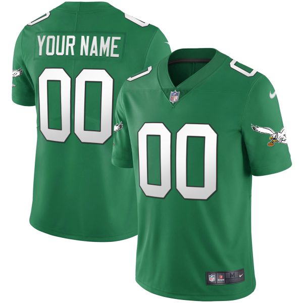 Eagles Gold & Kelly Vapor Custom Jersey - All Stitched - Image 2
