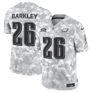 Saquon Barkley Philadelphia Eagles 2024 Salute to Service Jersey - All Stitched