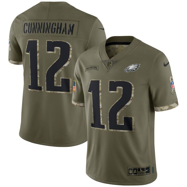 Eagles 2022 Salute To Service Retired Player Limited - Olive - All Stitched - Image 3