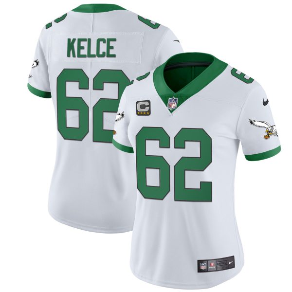 Women's Eagles Throwback Kelly Vapor Limited Jersey V2 - All Stitched - Image 5