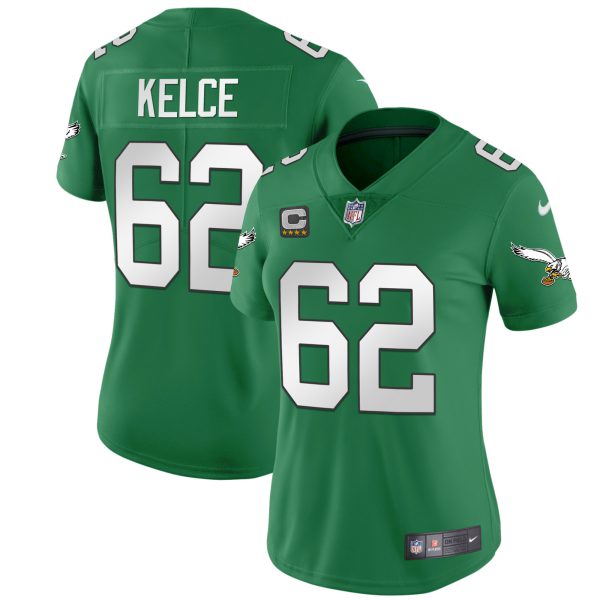 Women's Eagles Throwback Kelly Vapor Limited Jersey V2 - All Stitched - Image 10