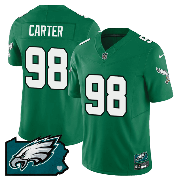 Men's Philadelphia Eagles Pennsylvania State Map Patch Jersey - All Stitched - Image 3