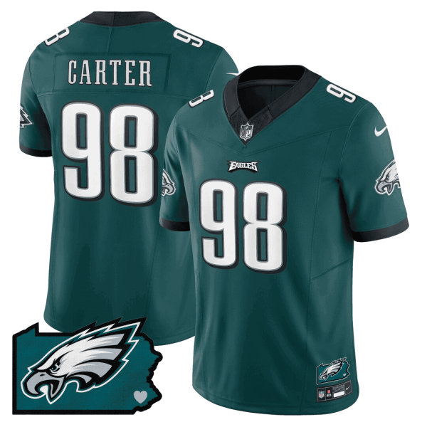 Men's Philadelphia Eagles Pennsylvania State Map Patch Jersey - All Stitched - Image 6