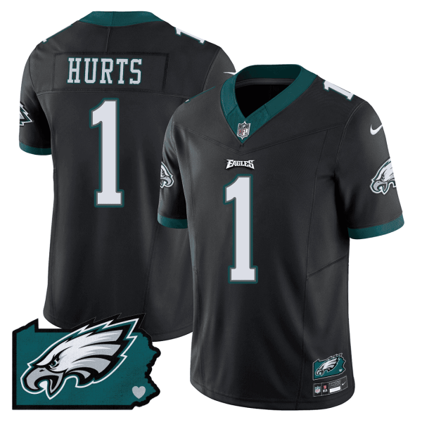 Men's Philadelphia Eagles Pennsylvania State Map Patch Jersey - All Stitched - Image 7