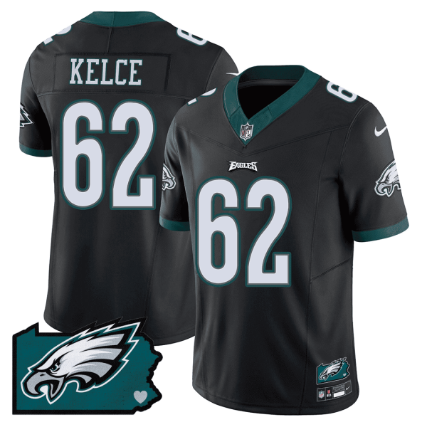 Men's Philadelphia Eagles Pennsylvania State Map Patch Jersey - All Stitched - Image 8