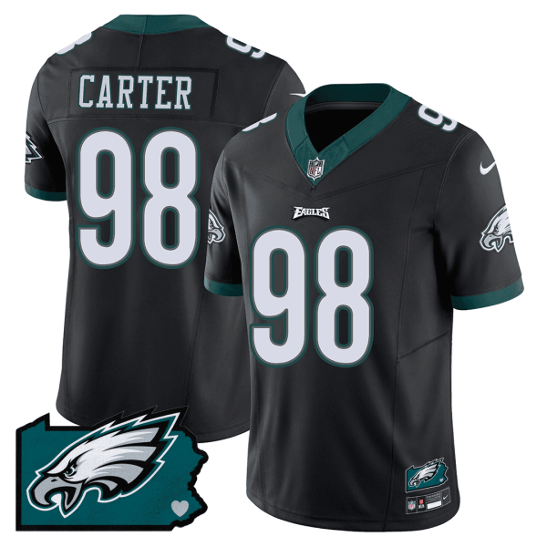 Men's Philadelphia Eagles Pennsylvania State Map Patch Jersey - All Stitched - Image 9