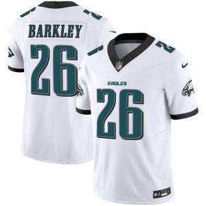 Saquon Barkley Philadelphia Eagles White Jersey - All Stitched