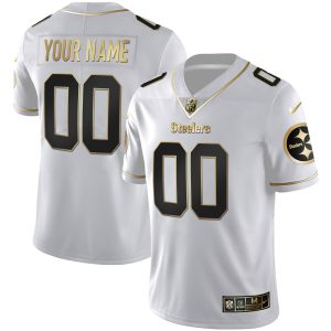 Men's Steelers Gold and Split Custom Name and Number - All Stitched