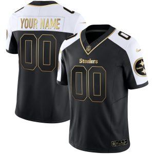 Steelers Gold Vapor Custom Jersey - All Stitched