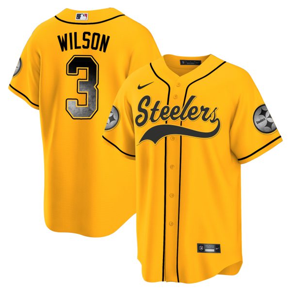 Men's Steelers Arch Smoke Baseball Jersey - All Stitched - Image 29