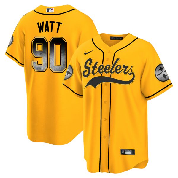 Men's Steelers Arch Smoke Baseball Jersey - All Stitched - Image 31