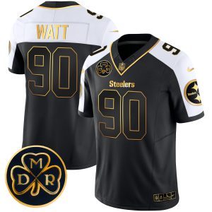 Men's Steelers DMR Patch Gold Vapor Limited Jersey - All Stitched