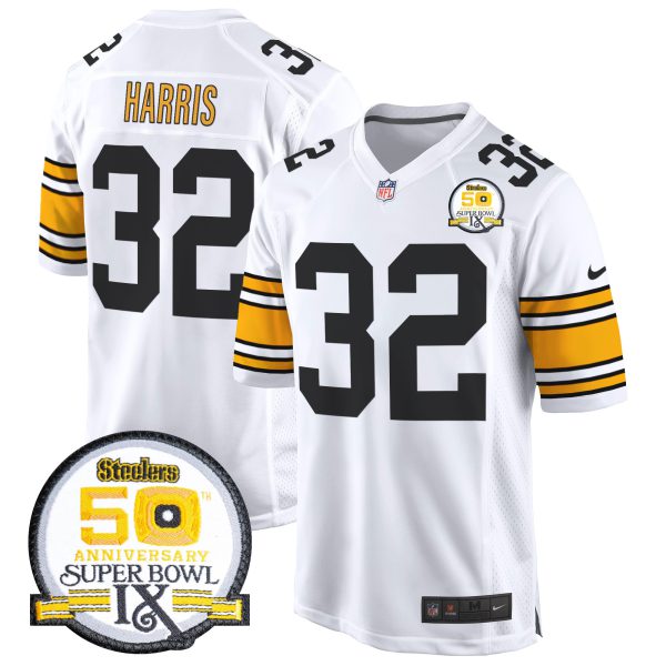 Men's Steelers 50th Anniversary Of Super Bowl IX Patch Game Jersey - All Stitched - Image 16