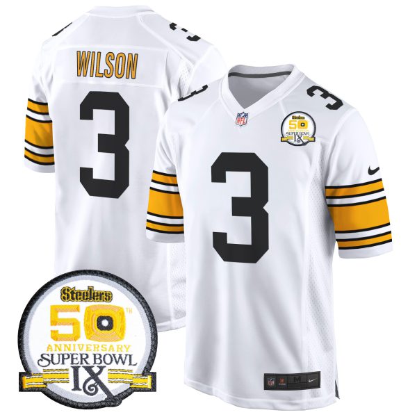 Men's Steelers 50th Anniversary Of Super Bowl IX Patch Game Jersey - All Stitched - Image 18