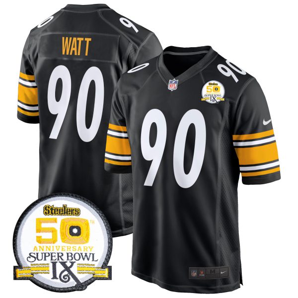 Men's Steelers 50th Anniversary Of Super Bowl IX Patch Game Jersey - All Stitched - Image 20