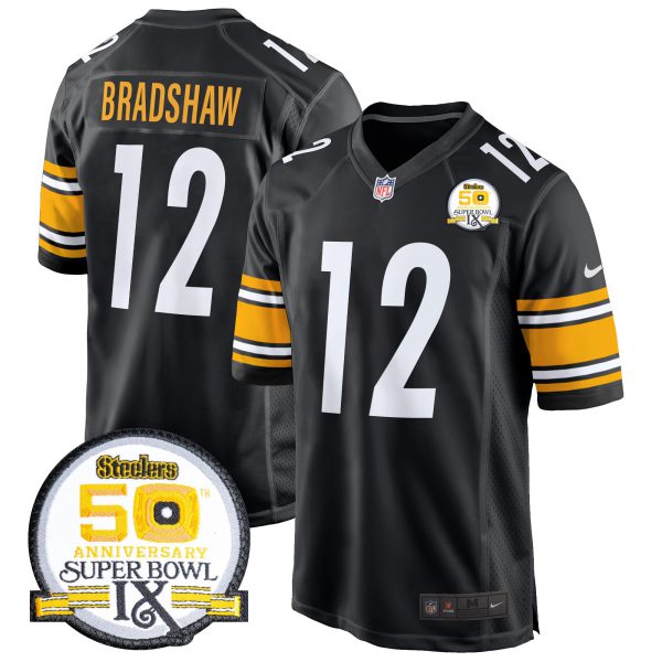 Men's Steelers 50th Anniversary Of Super Bowl IX Patch Game Jersey - All Stitched - Image 24