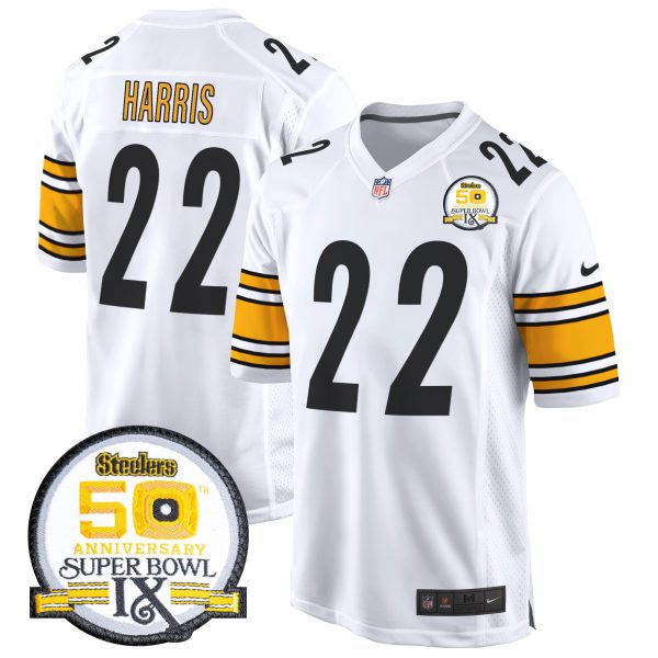 Men's Steelers 50th Anniversary Of Super Bowl IX Patch Game Jersey - All Stitched - Image 31