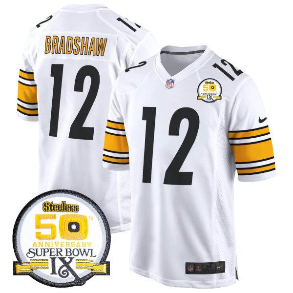 Men's Steelers 50th Anniversary Of Super Bowl IX Patch Game Jersey - All Stitched - Image 33