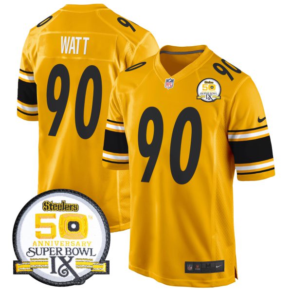 Men's Steelers 50th Anniversary Of Super Bowl IX Patch Game Jersey - All Stitched - Image 38