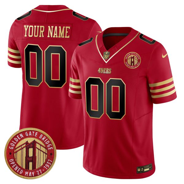 49ers Golden Gate Bridge Patch Vapor Limited Custom Jersey - All Stitched - Image 2