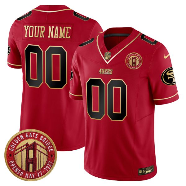 49ers Golden Gate Bridge Patch Vapor Limited Custom Jersey - All Stitched - Image 3