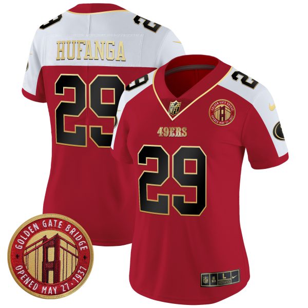 49ers Golden Gate Bridge Patch Vapor Limited Custom Jersey - All Stitched - Image 10
