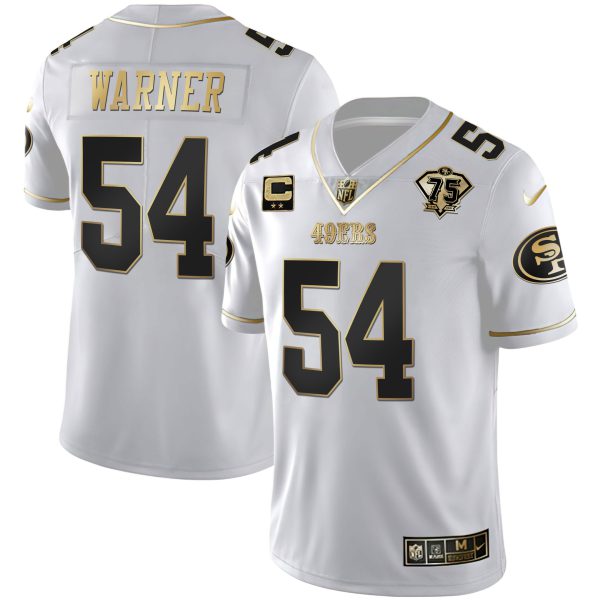 Youth's 49ers 75th Anniversary Patch White Gold & Black Gold - All Stitched - Image 13