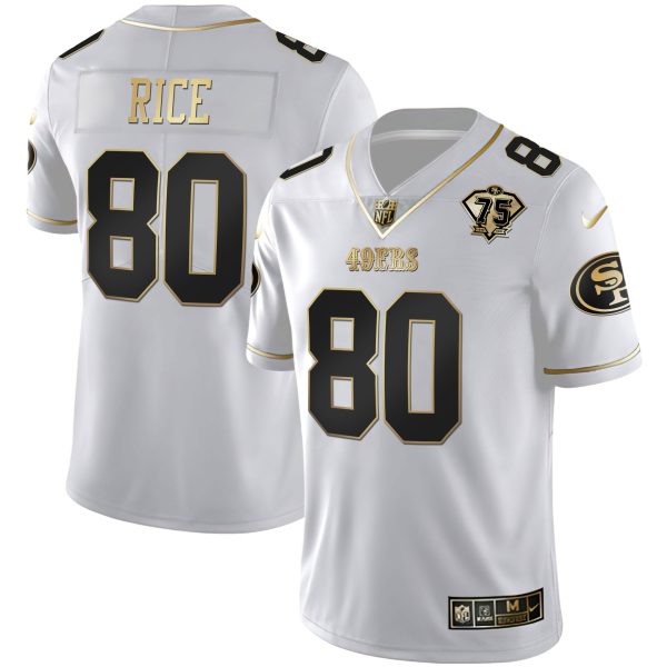 Youth's 49ers 75th Anniversary Patch White Gold & Black Gold - All Stitched - Image 14