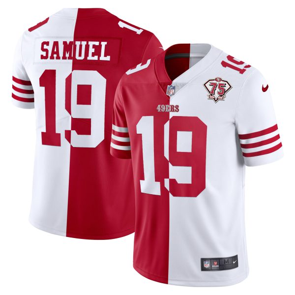 Youth's 49ers 75th Anniversary Patch White Gold & Black Gold - All Stitched - Image 29