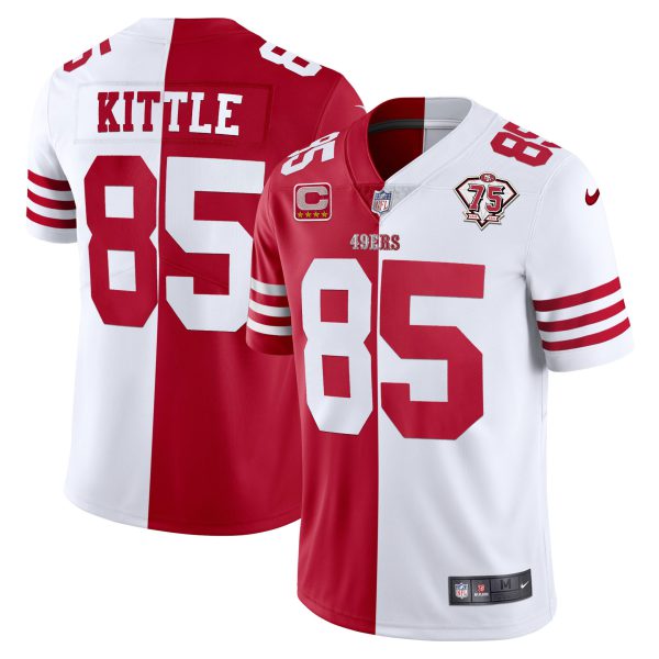 Youth's 49ers 75th Anniversary Patch White Gold & Black Gold - All Stitched - Image 30