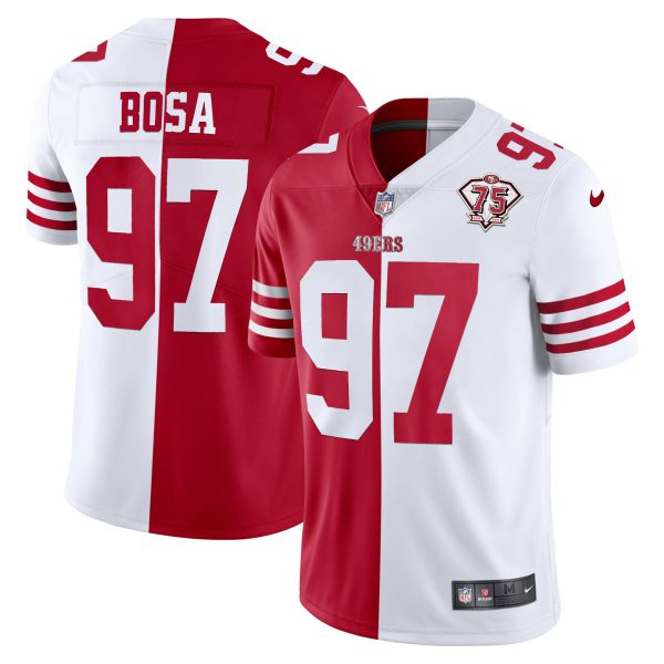Youth's 49ers 75th Anniversary Patch White Gold & Black Gold - All Stitched - Image 33