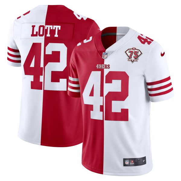 Youth's 49ers 75th Anniversary Patch White Gold & Black Gold - All Stitched - Image 35
