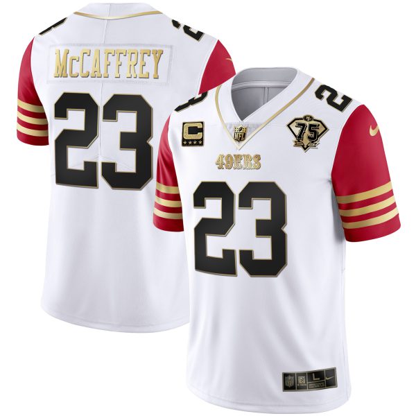 Youth's 49ers 75th Anniversary Patch White Gold & Black Gold - All Stitched - Image 37