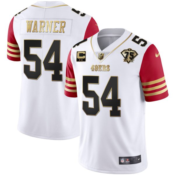 Youth's 49ers 75th Anniversary Patch White Gold & Black Gold - All Stitched - Image 40