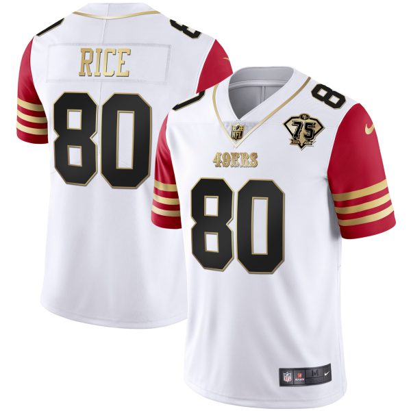 Youth's 49ers 75th Anniversary Patch White Gold & Black Gold - All Stitched - Image 41