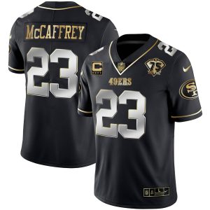 Youth's 49ers 75th Anniversary Patch White Gold & Black Gold - All Stitched