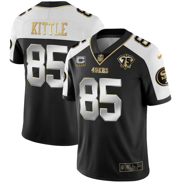 Men's 49ers 75th Anniversary Patch Alternate Vapor Black Gold & Red Gold Limited - All Stitched - Image 3