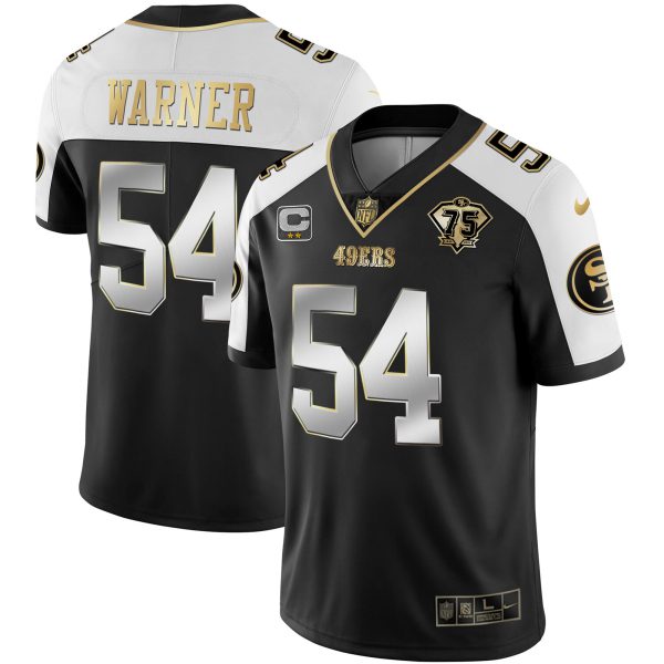 Men's 49ers 75th Anniversary Patch Alternate Vapor Black Gold & Red Gold Limited - All Stitched - Image 4