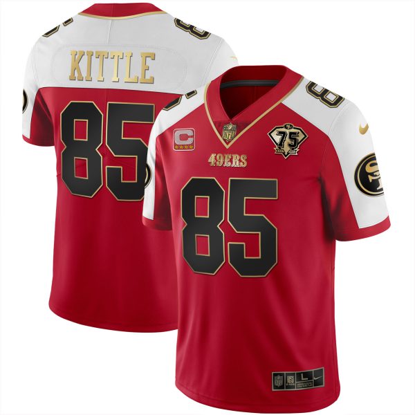 Men's 49ers 75th Anniversary Patch Alternate Vapor Black Gold & Red Gold Limited - All Stitched - Image 21