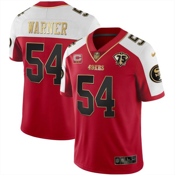 Men's 49ers 75th Anniversary Patch Alternate Vapor Black Gold & Red Gold Limited - All Stitched - Image 22