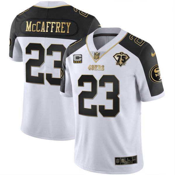 Men's 49ers 75th Anniversary Patch Alternate Vapor Black Gold & Red Gold Limited - All Stitched - Image 28