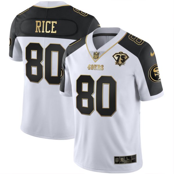 Men's 49ers 75th Anniversary Patch Alternate Vapor Black Gold & Red Gold Limited - All Stitched - Image 32
