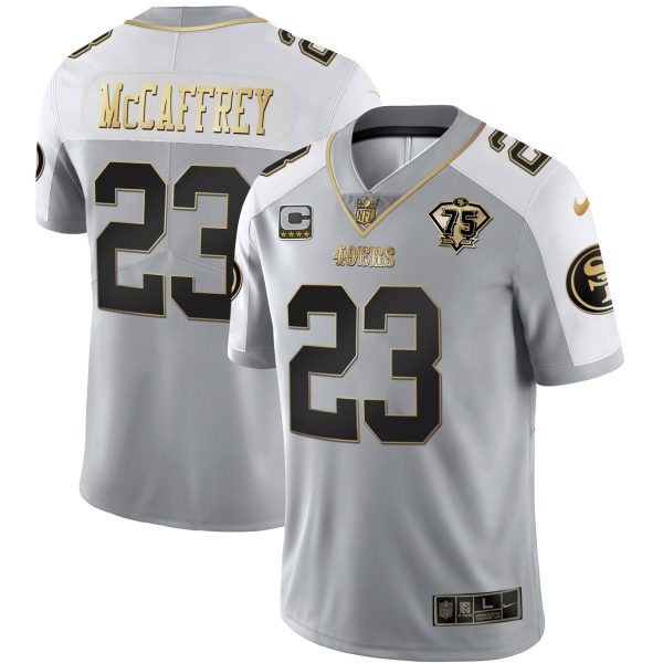 Men's 49ers 75th Anniversary Patch Alternate Vapor Black Gold & Red Gold Limited - All Stitched - Image 37