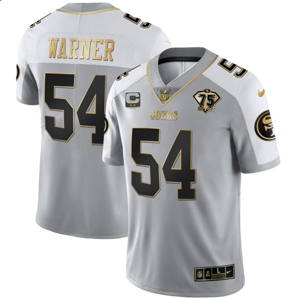 Men's 49ers 75th Anniversary Patch Alternate Vapor Black Gold & Red Gold Limited - All Stitched - Image 40
