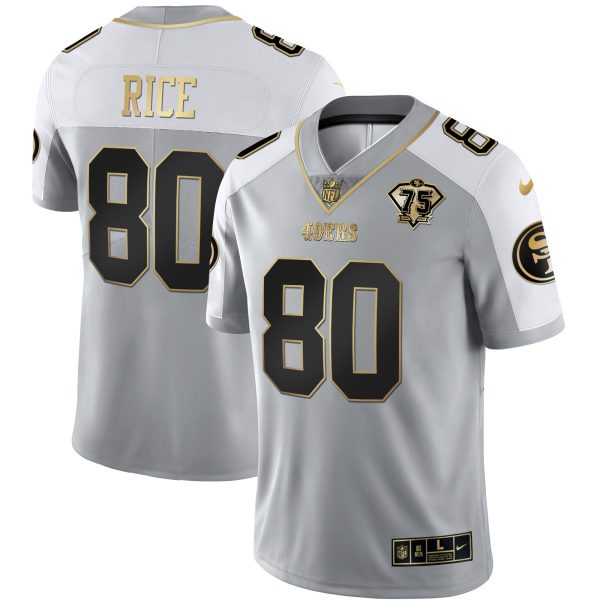Men's 49ers 75th Anniversary Patch Alternate Vapor Black Gold & Red Gold Limited - All Stitched - Image 41